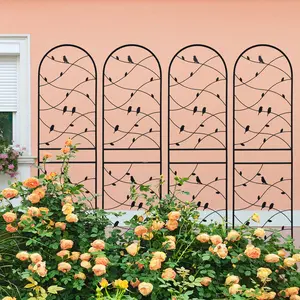 ARCH 4 Pack Metal Garden Trellis 71x19.7 Inch Rustproof Plant Support for Climbing Vegetables Flowers Outdoor Decor Black Trellis Netting for Ivy Rose Vine Cucumber Pea Support Cage Panel, Home Furniture and Household Product Search Terms