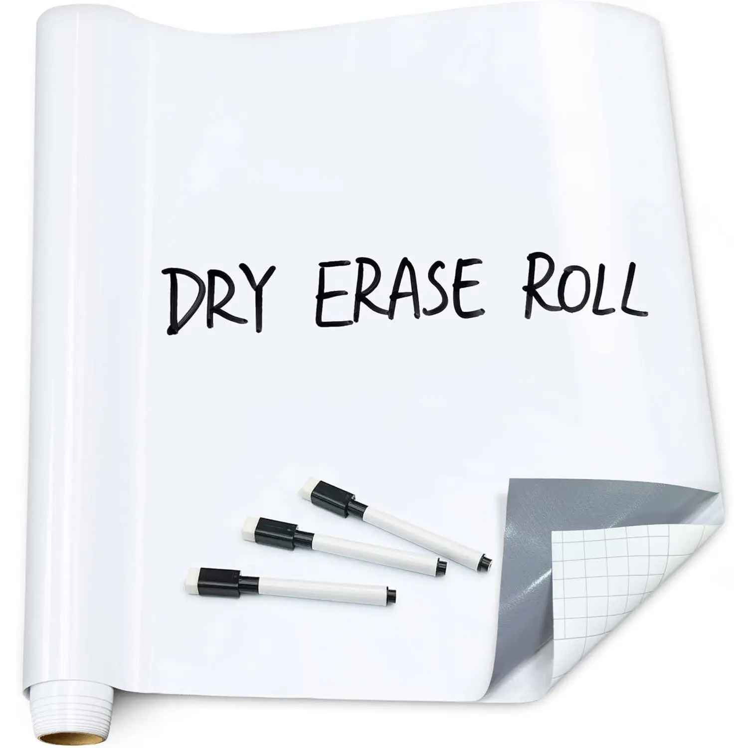 White Board Dry Erase-Whiteboard Wall Sticker Roll 17.3''X78.7''-Self Adhesive Dry Erase Paper for Desk/Glass/Fridge/Office/Door/Classroom//Adults-3 Markers-White