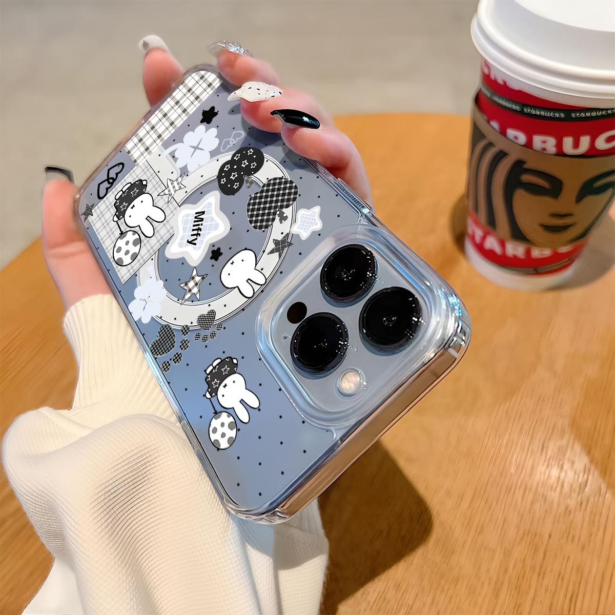 Cartoon Cute Kawaii Miffy Magnetic Clear Compatible with MagSafe Shockproof Protective Phone Case for iPhone 17 16 15 14 13 12 11 Pro Max X XS MAX Air 17e