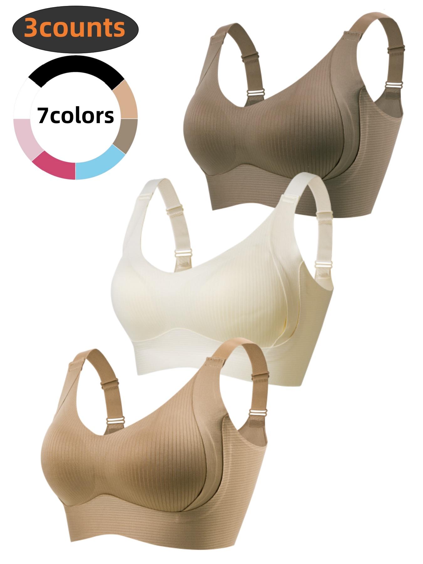 3-Pack Women's Wireless Bra Set, Adjustable Strap Comfortable Fit, Soft & Breathable Fabric, Perfect for Daily Wear, Ladies Underwear Essentials