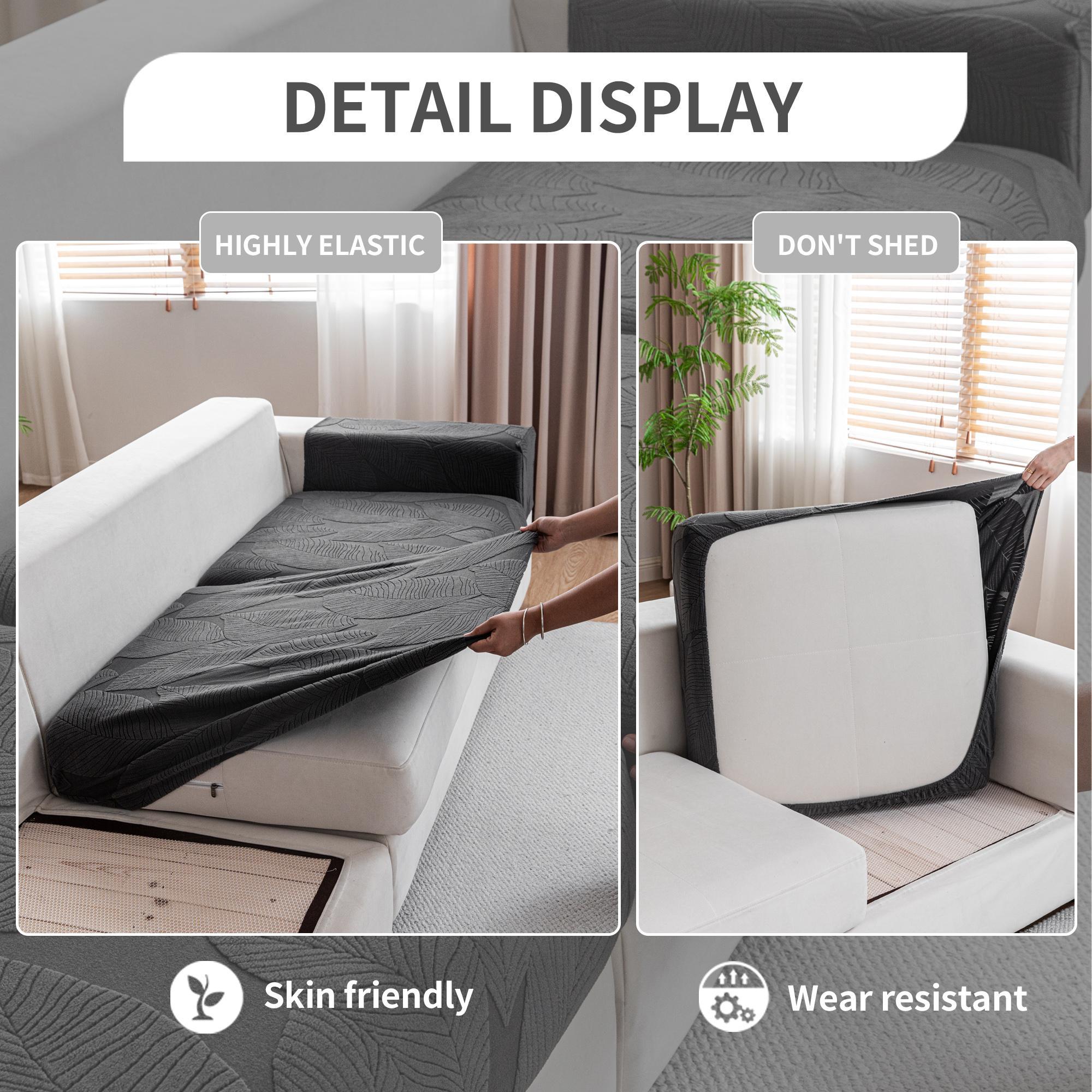 1 Count Elastic Sofa Seat Cover, Modern Anti-Slip Universal Slipcover for L-Shaped and 1–4-Seater Sofas, Elastic Sofa Slipcover
