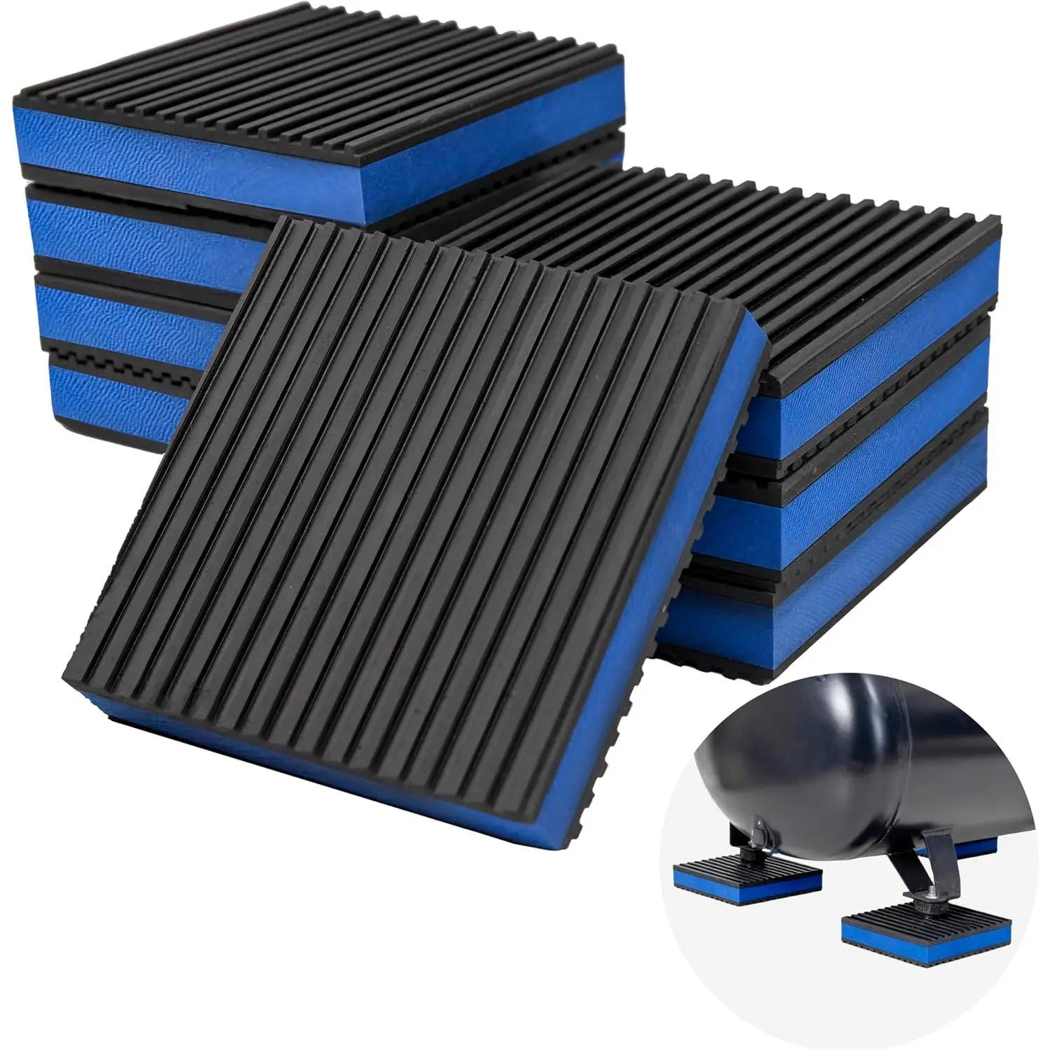 8-Pack Anti Vibration Pads, 4x4x7/8 Inch, EVA Rubber Isolation Mats | Heavy Duty Vibration Isolation Pads for Air Compressos, Conditioner, Treadmill, HVAC Washer Dryer