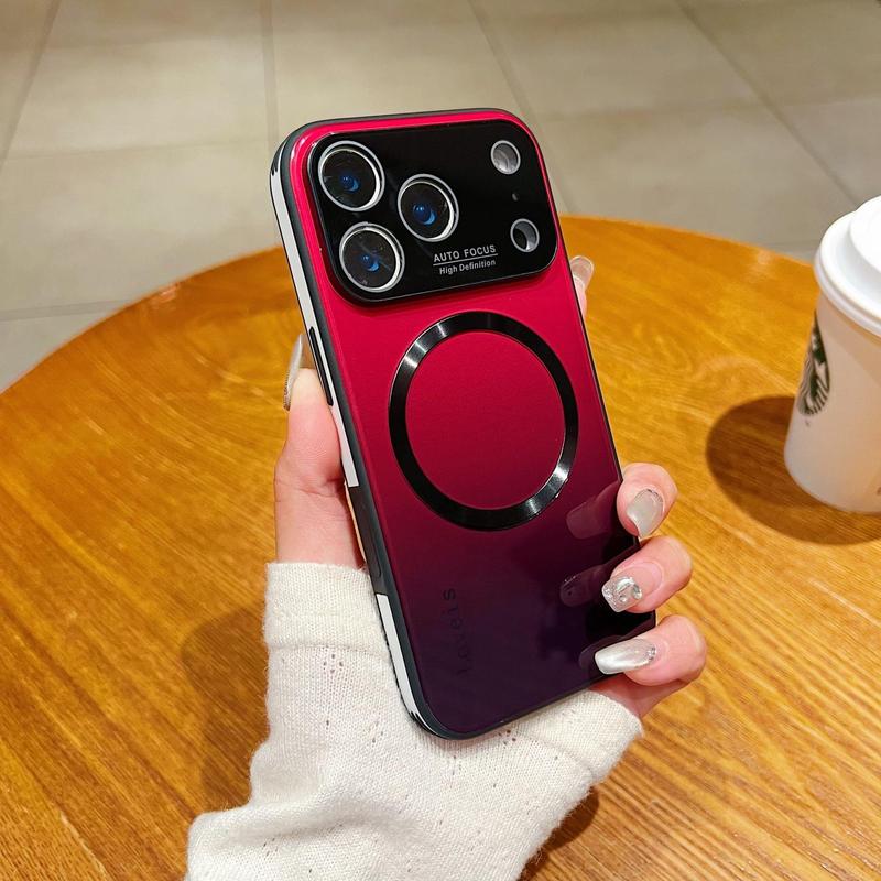 OREKROY Magnetic Gradient Glass Case for iPhone 17 Pro Max / 17 Air, 16 15 14 13 12 with Full Camera Lens Protector, MagSafe Compatible, Scratch-Resistant Slim Back Cover, Shockproof Hard Phone Case, Wireless Charging