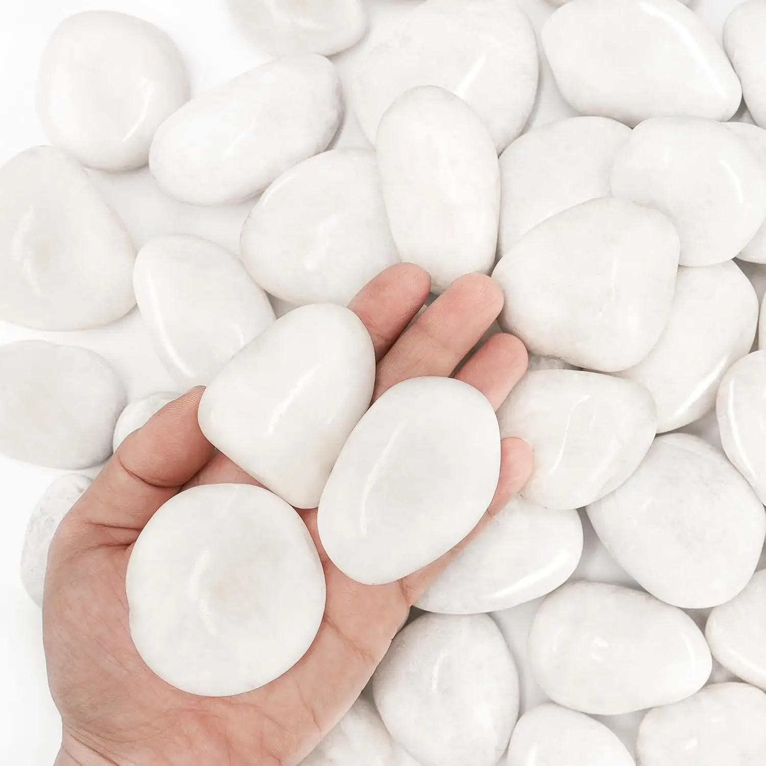 4lb White River Rocks for , "  for Indoor  | Polished Garden Rocks Outdoor Landscaping, Decorative Stones for Vases, , Aquarium, Walkways, DIY Crafts