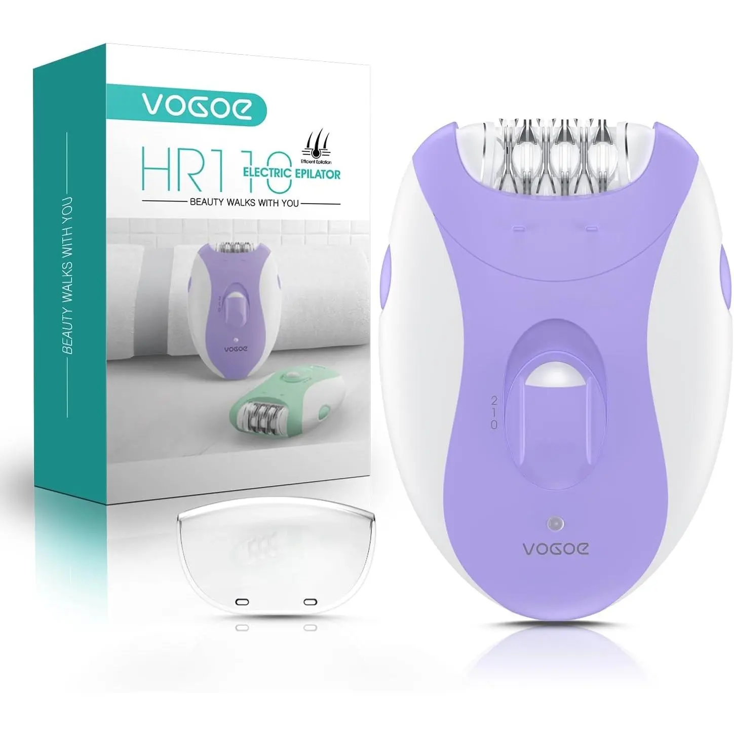 Epilators Hair Removal for Women with 21 Tweezers & LED Light, 2 Speeds Cordless Epilator for Women, Electric Hair Removal Epilators Rechargeable for Arms & Legs HR110 (Purple)Gift
