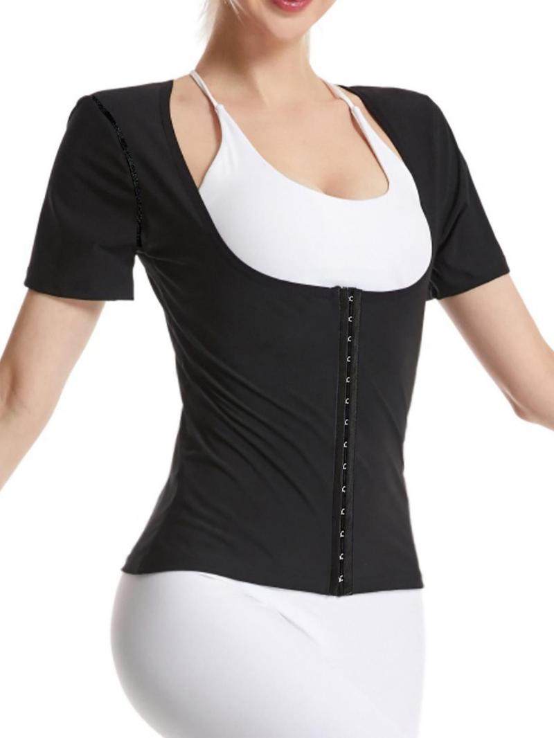 Female Sweat Break Buckle Chest Support Short Sleeve Adjustable Sports Top Sauna Running Clothes Compression Clothes Sports Clothes Yoga Clothes Running Clothes Mother's Day Valentine's Day Gift