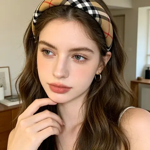 British Style Plaid Hair Accessories, Thick Sponge Head Bands, European Classic Grid Fabric Daily Headwrap, Chic Headbands, Hairbands, Fashion Headband