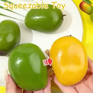 New Mango & Strawberry Color Changing Stress Balls Soft Fidgets Squishies Slow Rising Squishy Sensory Fidget Toys Heat Activated Squeeze Decompression Toy