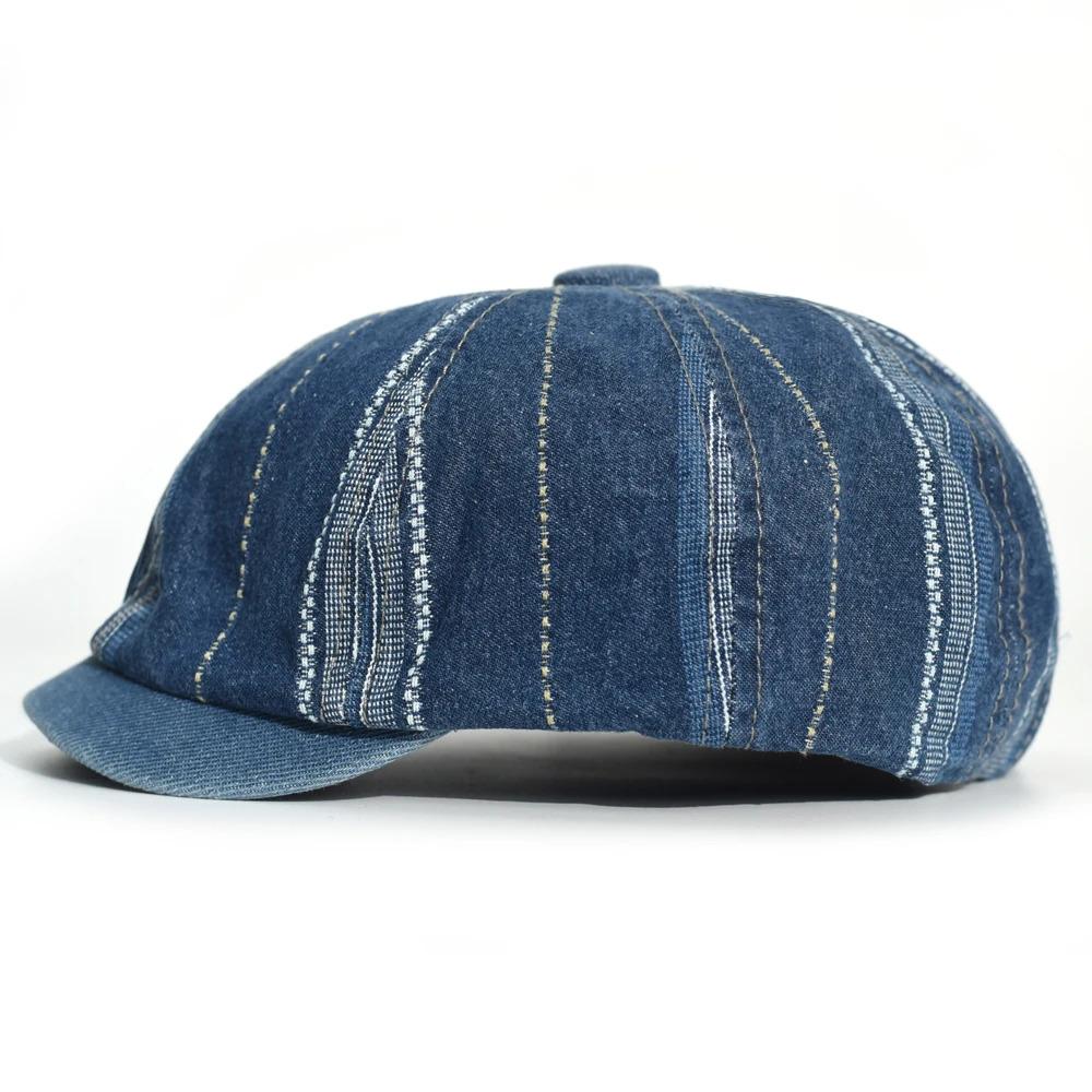 Denim Newsboy Caps Casual Outdoor Retro Beret Hats Octagonal Hat Fashion Solid Flat Caps Gatsby Driving Cabbie Cap