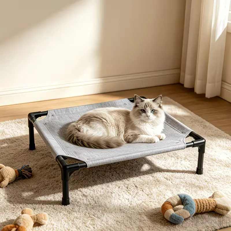 New Pet Cat Bed, Elevated Pet Bed, Detachable and Washable, Easy Assembly, Available in 3 Colors, All-Season Use