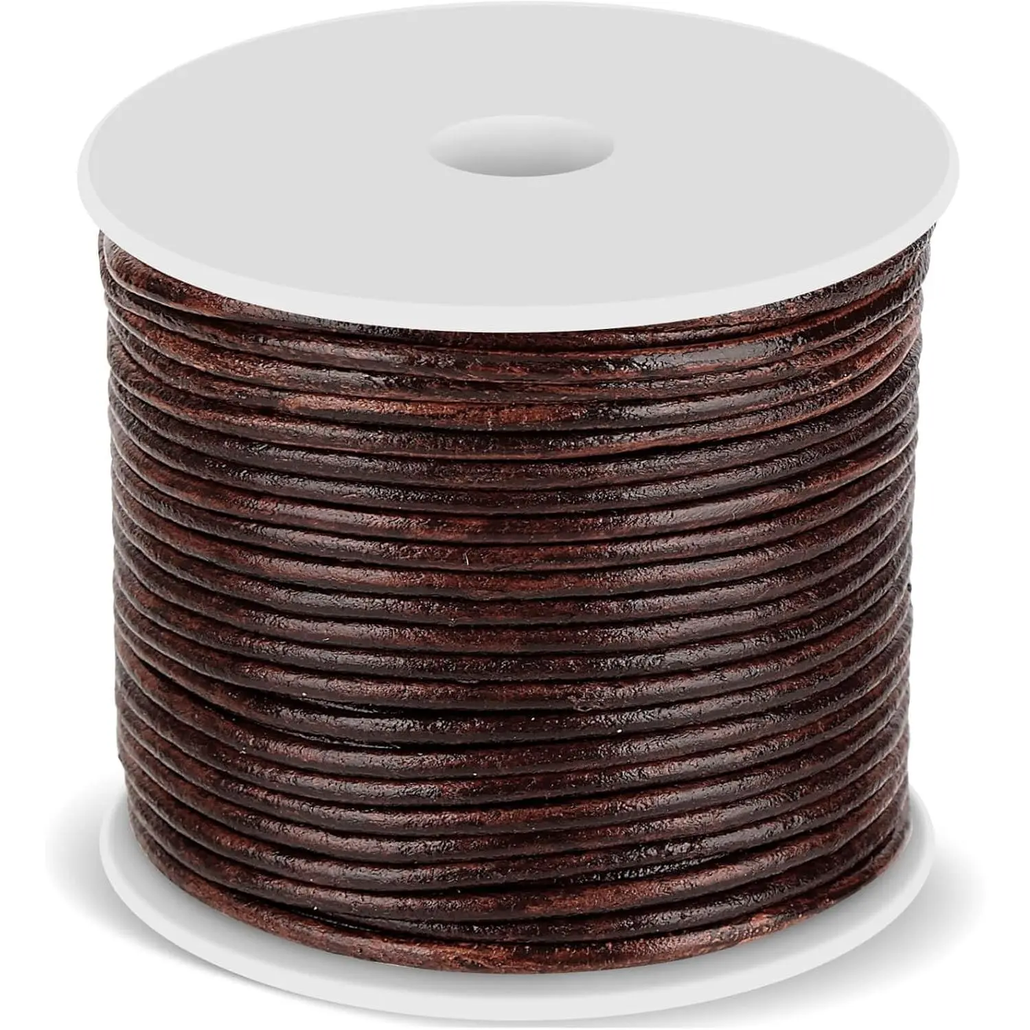 Flexible Leather Cord - Round Brown Leather Lace for Beading & Jewelry Making, Making Bracelets, Art Crafts