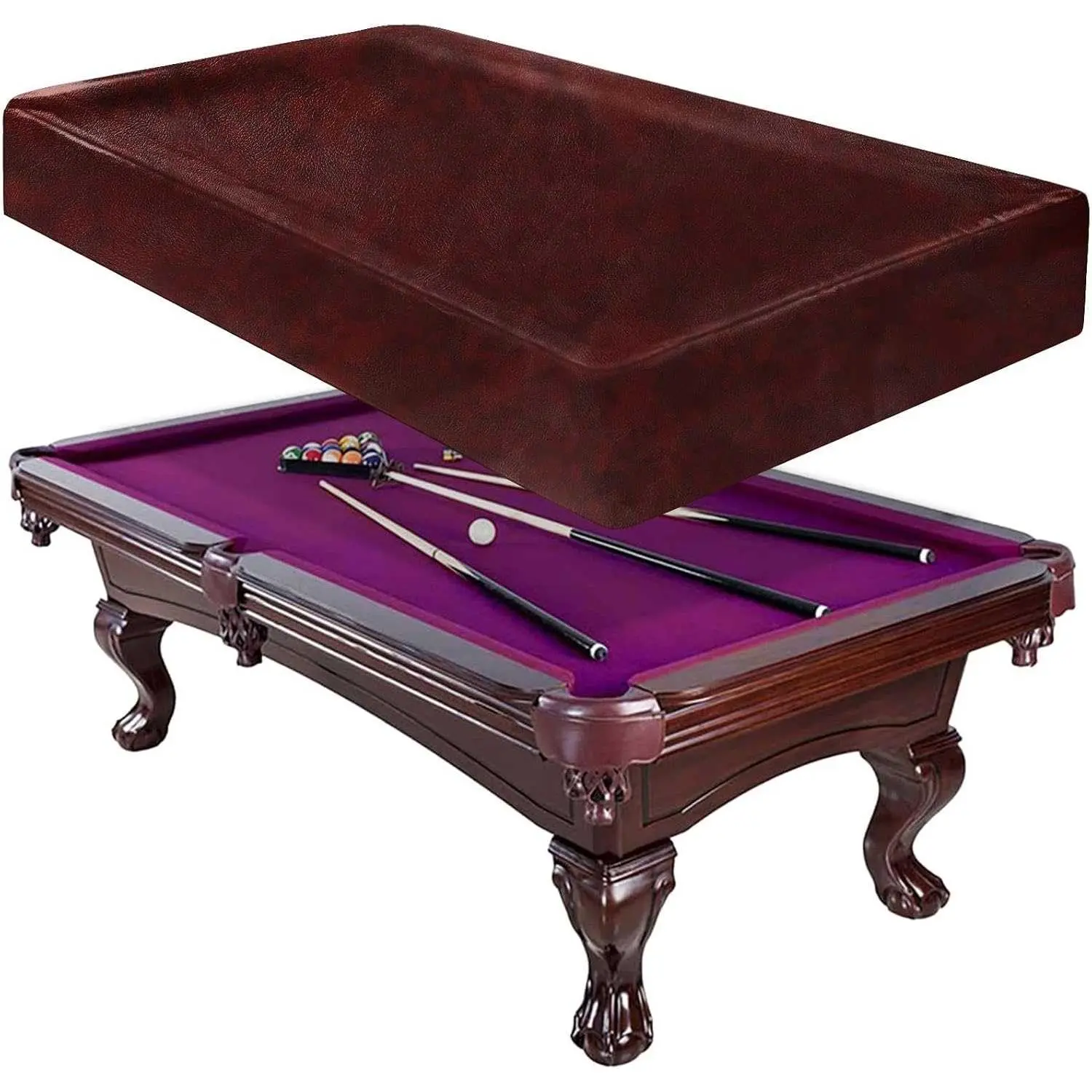 Pool Table Cover Outdoor Heavy Duty Leather Waterproof Billiard Tables Covers 7ft Brown DL260808D16
