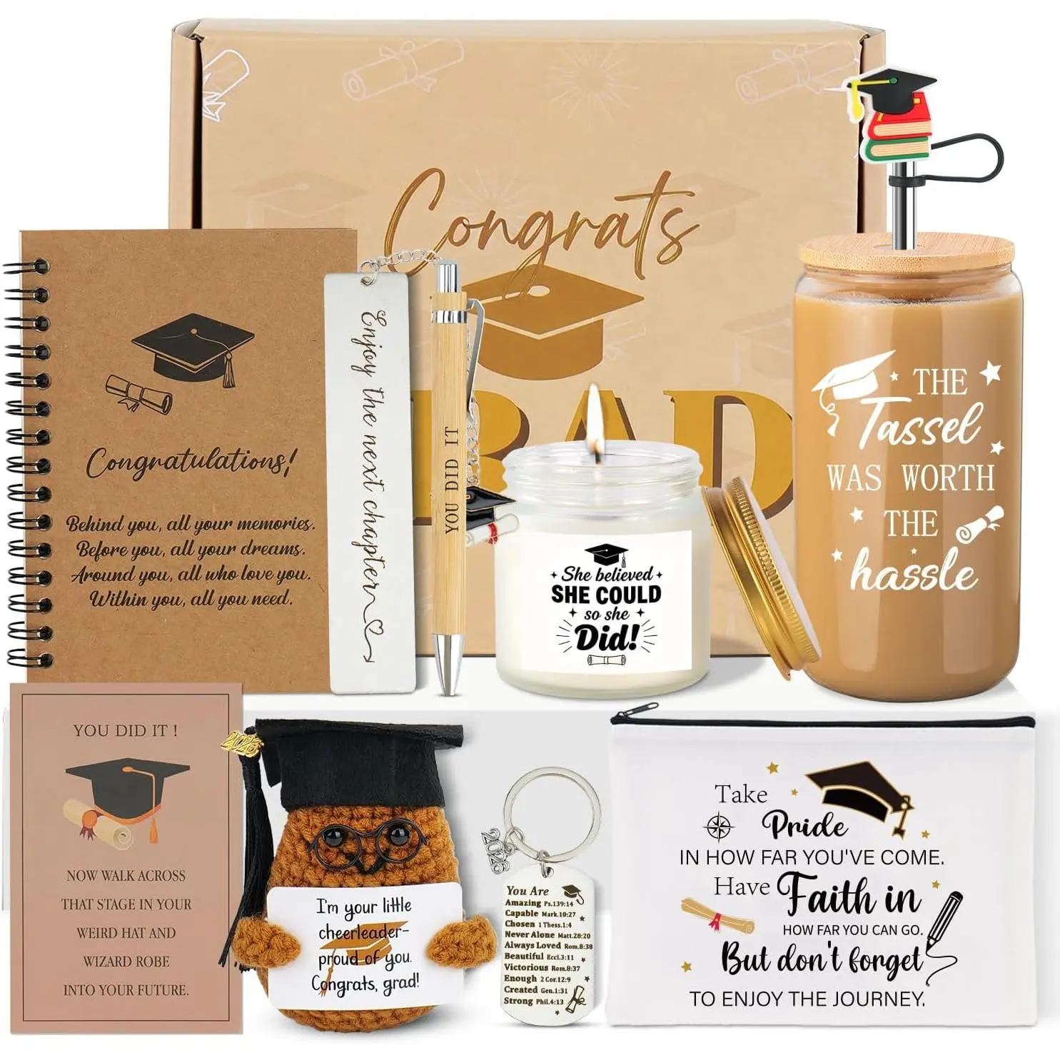 2026 Graduation Gifts for Hers, 12 count Graduation  Basket Grad  Box for Masters College Women Girl Daughter Sister  Nurse Granddaughter
