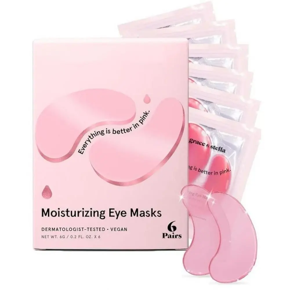 Collagen Gel Eye Patches, 2 Boxes 12 Pcs, & Blue Hydrating Masks, Reduce Puffiness, Dark Circles & Hydrate, Eye Care Product, Vegan Cruelty-Free Skincare Gift Set