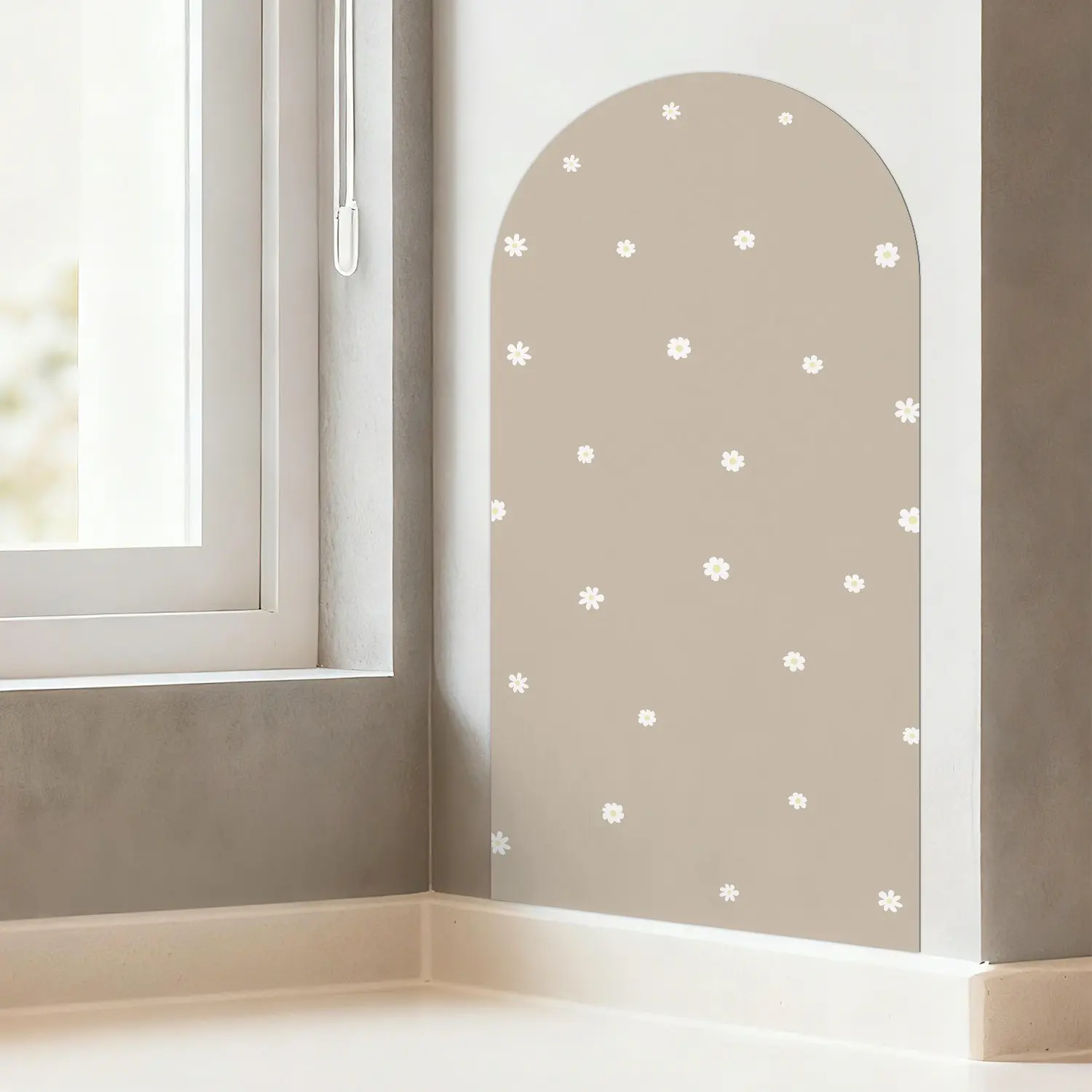 Matte Self-Adhesive Soft Magnetic Whiteboard,Soft Iron Backing Covering Subgloss Erasable Film, Reusable, Writing Smooth, Durable, Multi functional,White Flowers Scatter On Its Surface