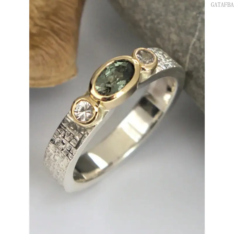 Women's Vintage Boho Artificial Cubic Zirconia Ring - Elegant Ethnic Statement Costume Jewelry for Female Daily, Formal Wear
