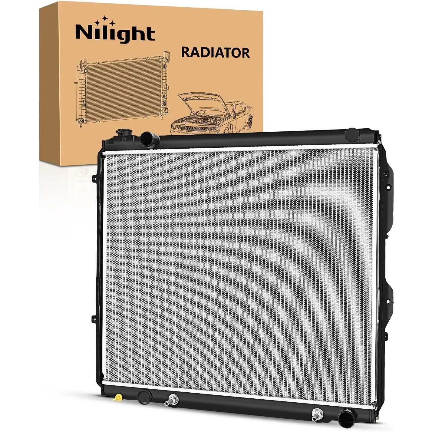 Nilight Airtight, Heat-Resistant Aluminum ABS Engine Cooling Radiator Complete Unit, Leak Tested for Toyota Tundra 4.7L V8 (2004-2006) & Sequoia (2001-2007)