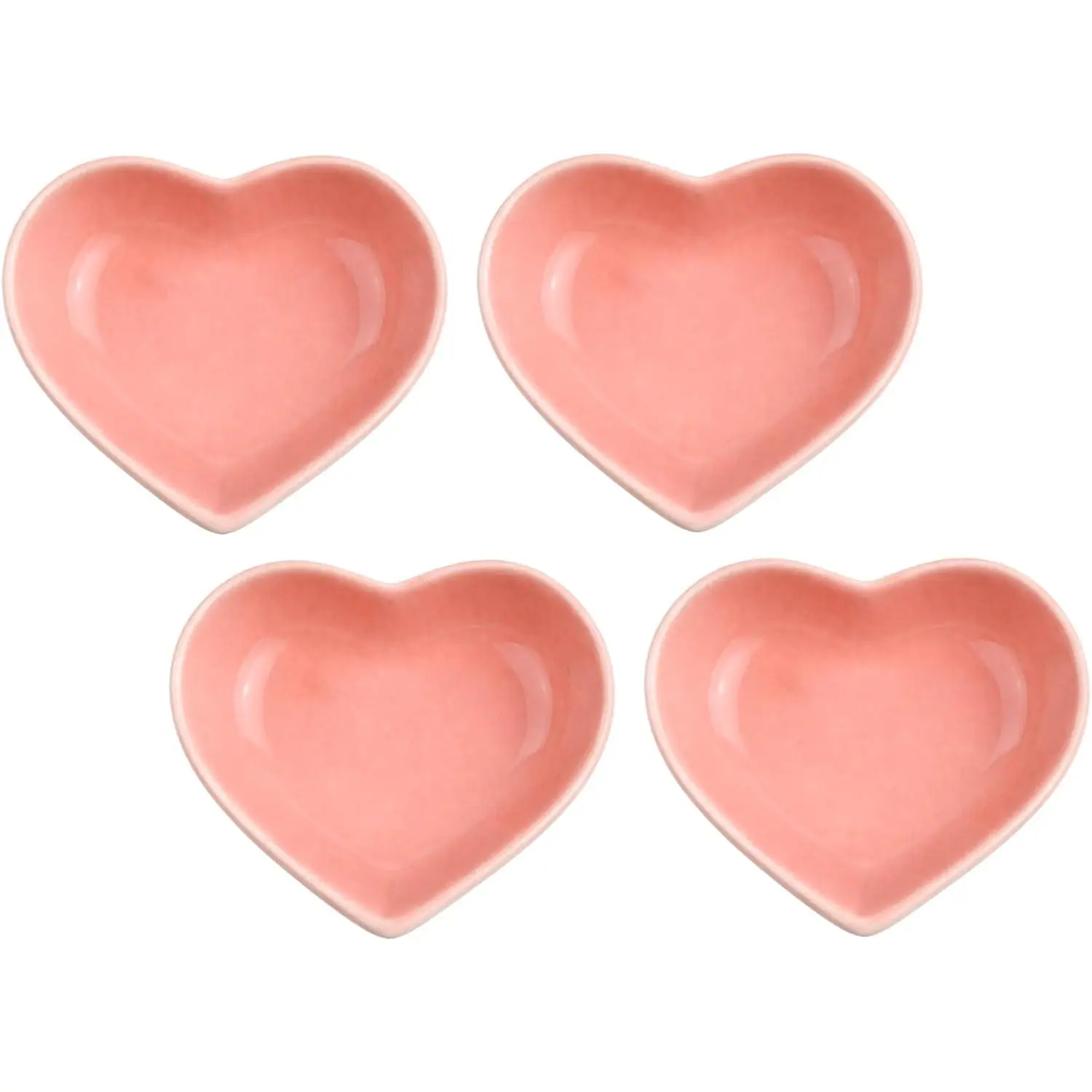Heart Shape Ceramic Dipping Bowls Porcelain Sauce Dishes Set Of 4  Mini Serving Ramekins