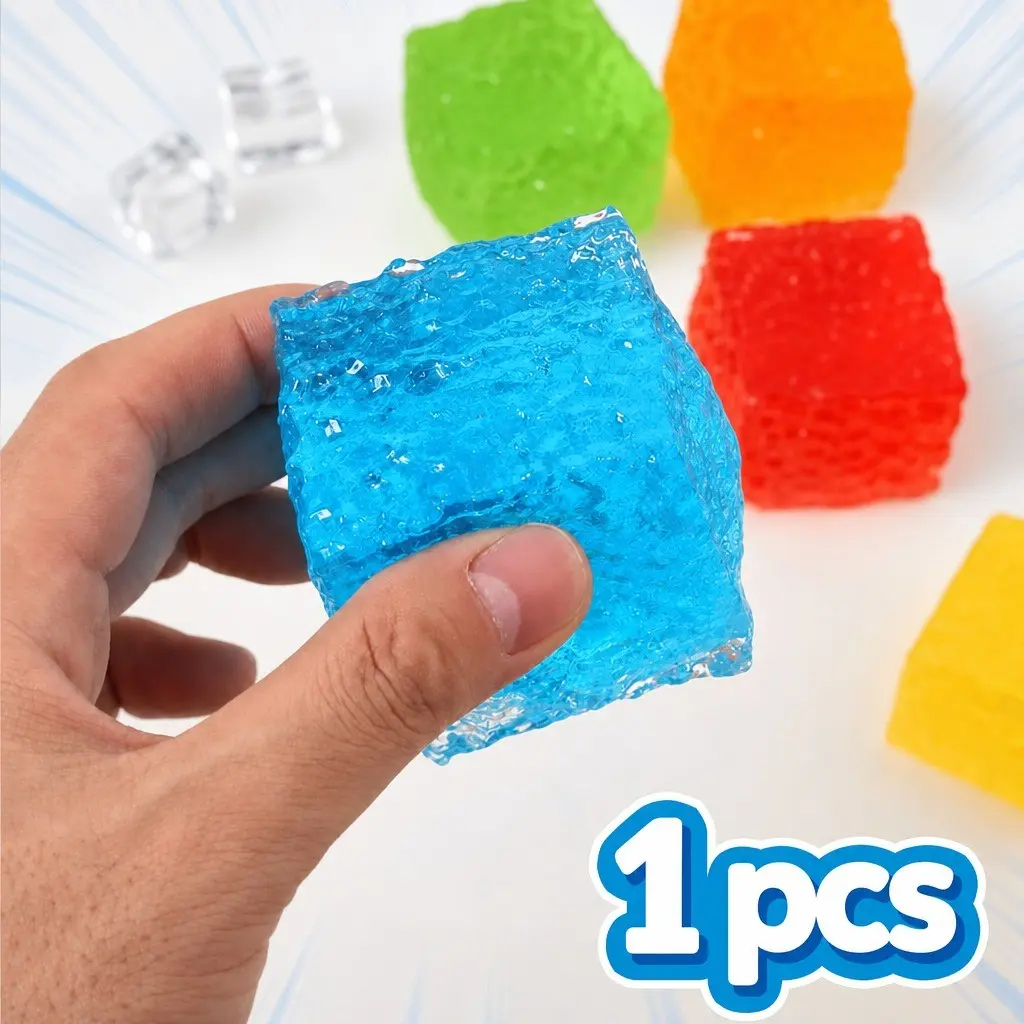 Ice Cube Squishy Honeycomb Grass Ball Mochi Toy Stress Relief Squeeze Fidget Sensory Toy for Kids Adults Relaxation Soft Squishy Sensory
