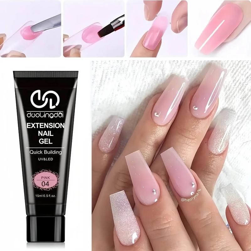 Professional Poly Gel Nail Kit, 1 Set 6 Colors Poly Nail Gel Kit with Uv Lamp, Complete Nail Extension Poly Gel Kit for Beginners, Gift for Women, Poly Gel Polish Kit Gel Extension Kit Nail Supplies Nail Equipment Nail Kit for Beginners, Christmas Gift
