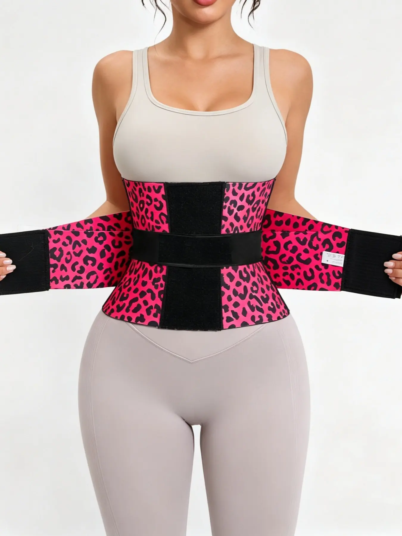 1 Count Leopard Print High Compression Back Support  Waist Trainer, Waist Cincher Trimmer Belt Tummy Control Body Shaper Corset, Triple Wrap Girdle, Tight-Fitting Adjustable Shapewear Belts, Suitable For Gym & Casual Wear, Adjustable Strap Shapewear