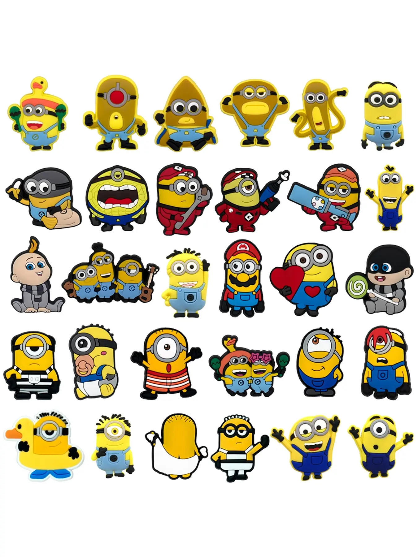 9/12/30pcs Cartoon Round Glasses Capsule Doll Shoe Accessories, PVC Material DIY Shoe Decor, Cute Shoe Charms, Festival Gifts