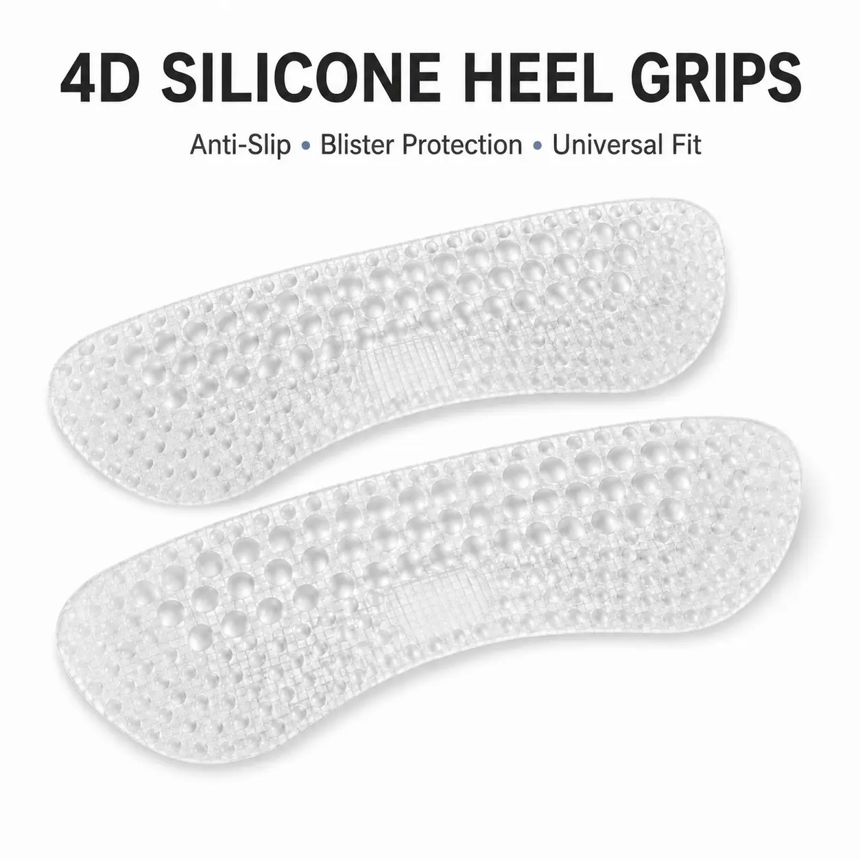 Universal Silicone Heel Grips, Anti-Slip Shoe Heel Pads Blister and Rubbing Protection Inserts for Women and Men