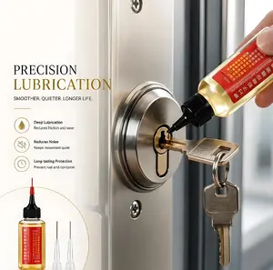 Lock Cylinder Oil & Penetrating Fluid for Rust Removal, Long Lasting Door Hinge Protection to Fix Squeaky Noise, Ideal for Locks, Bikes, Fans