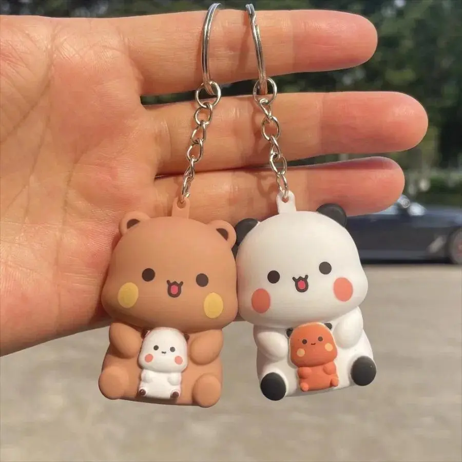 2026 new ！！Bubu Dudu Say I Love You Voice Toys Keychain Yier Panda Bear Glowing Anime Figures Phone Ornament Bag Decoration Couple Gifts