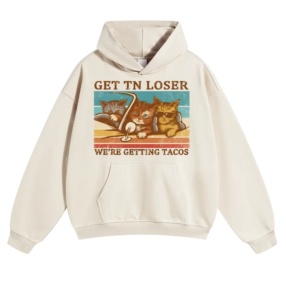 Unisex Three little kittens are driving a car Graphic hoodie Personalized Pattern Y2k Clothing Round Neck hoodie,Women's Clothing 100% Cotton, Menswear, Top, Vintage Style,Summer Casual Oversized