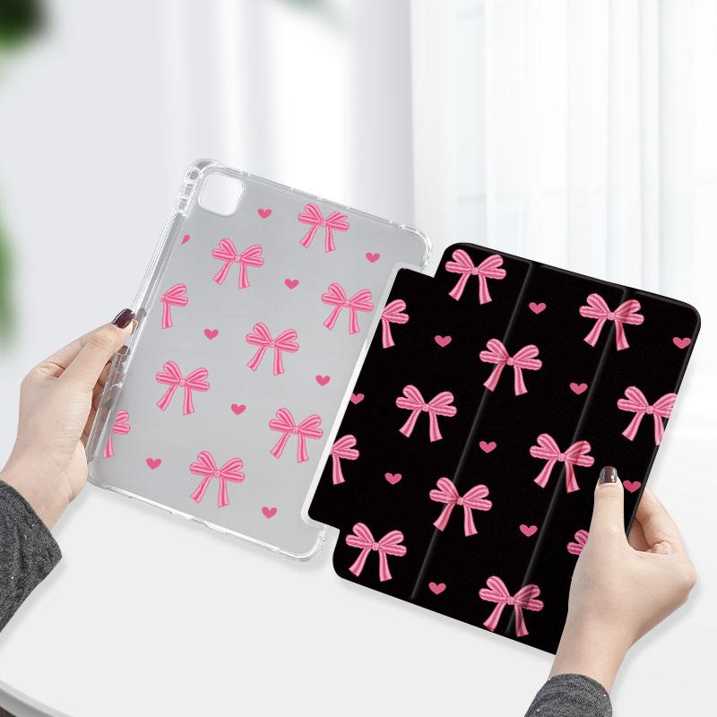 Cute Bow Pattern Tablet Case with Pen Slot, 1 Count Drop and Scratch Resistant Tablet Protective Cover, Tablet Casing, Tablet Accessories Compatible with iPad / Samsung / Huawei / Lenovo / Xiaomi