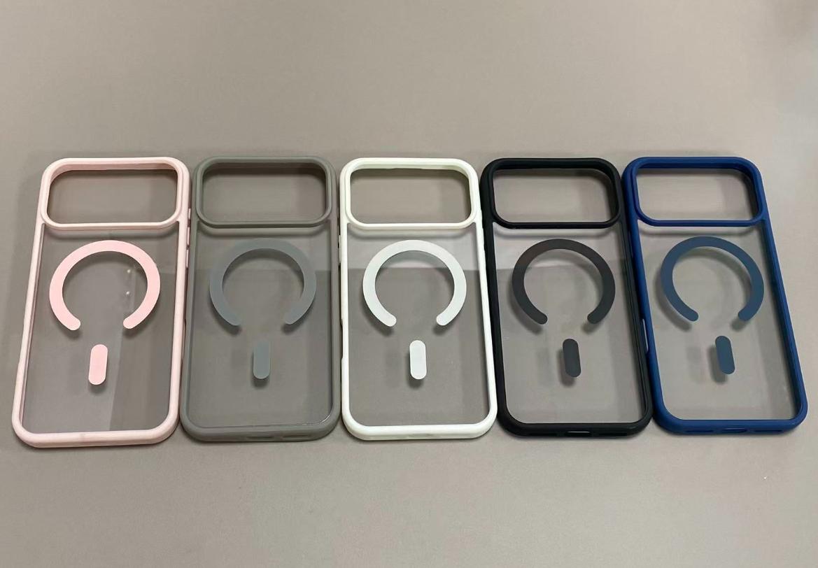 Mushroom Pattern Large Hole Frosted TPU Frame Suitable For IPhone 17 Air/16 15 14 13 12 Pro Max/17 16 15 14 Plus X/Xs Max, Suitable For Samsung S22 S23 S24 S25 Ultra/Plus/FE/+ Acrylic Transparent Wireless Charging Anti Drop