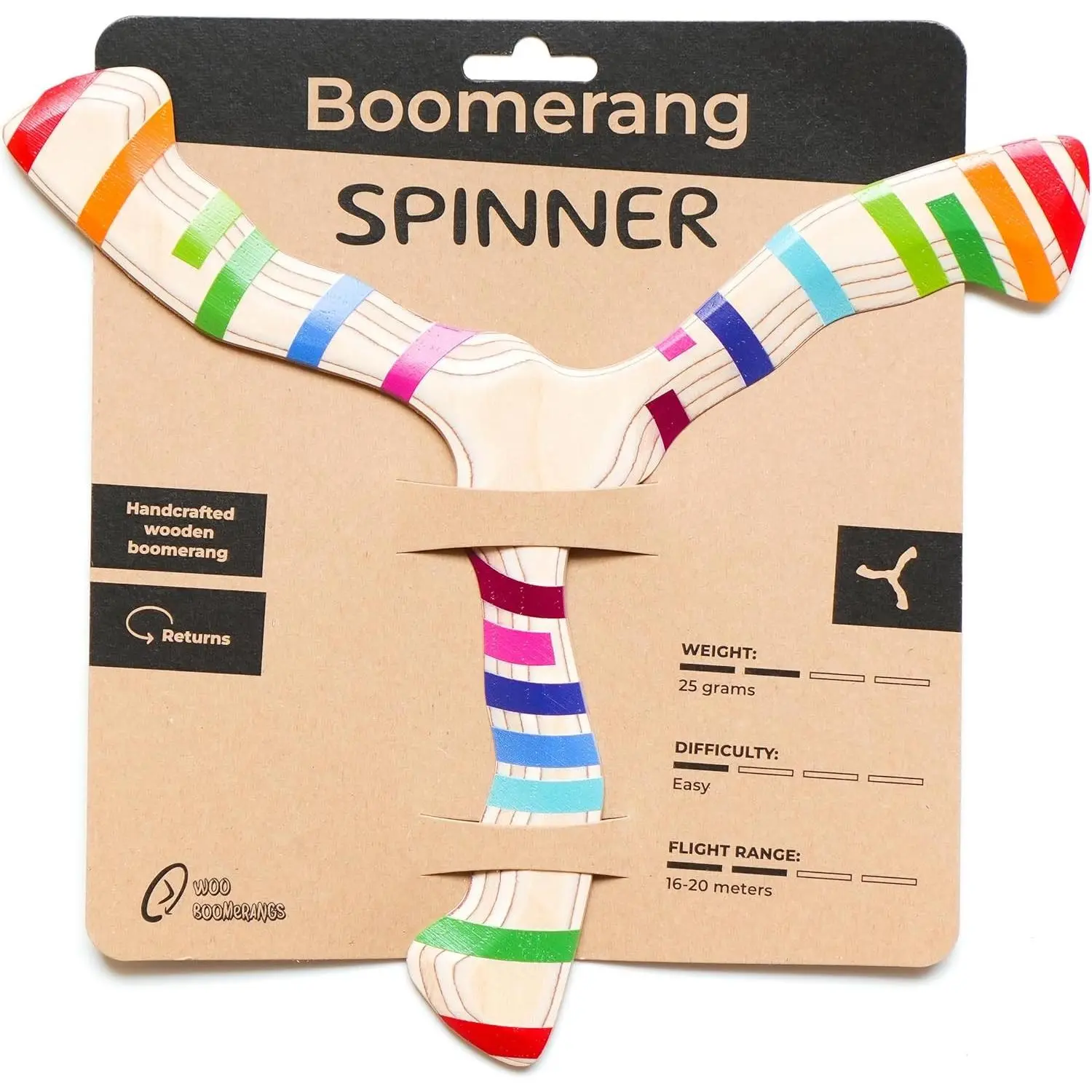 Returning Boomerang for Beginners – Easy to Throw Returning Flying Toy Handcrafted Plywood, Thin Lightweight Safe Fun Outdoor Game