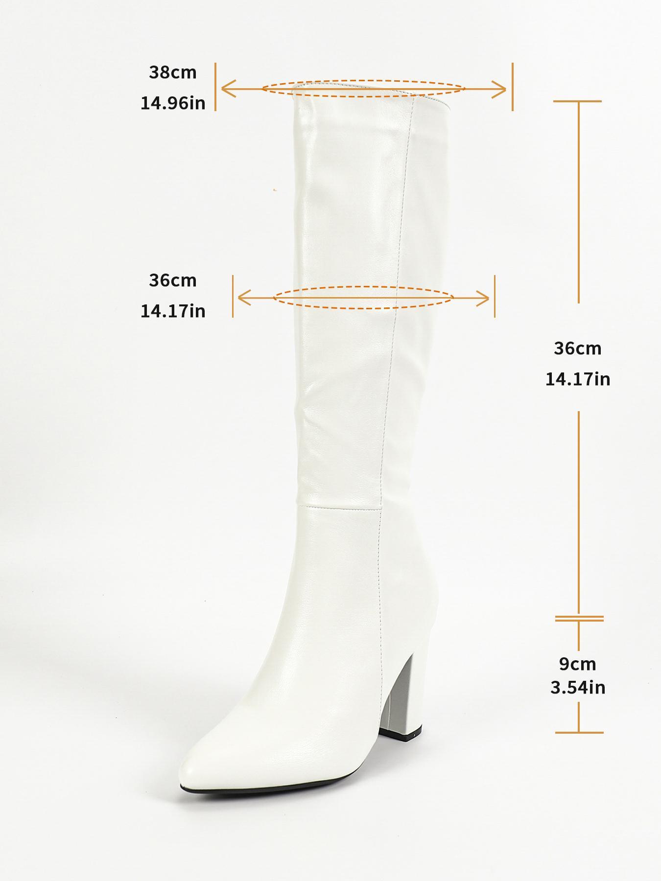 Women's Fashionable Solid Color Pointed Toe Boots, Elegant Zipper Design Knee Boots for Daily Wear, Female All-match Trendy Shoes for Fall & Winter, Pointed Toes Boots