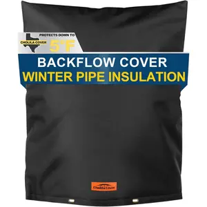 Backflow Preventer Insulated Cover, 7-Layer Thick Fabric with Aluminum Foil, 16"W x 20"H, for Winter Pipe Freeze Protection