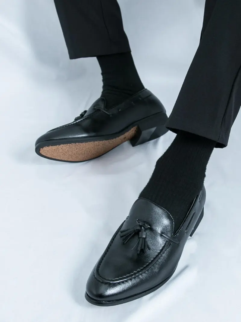 Men's Fringe Casual Shoes, Elegant Business Oxford, Slip-On Formal Footwear, Lightweight Comfortable Fashion, Perfect for Weddings and Parties