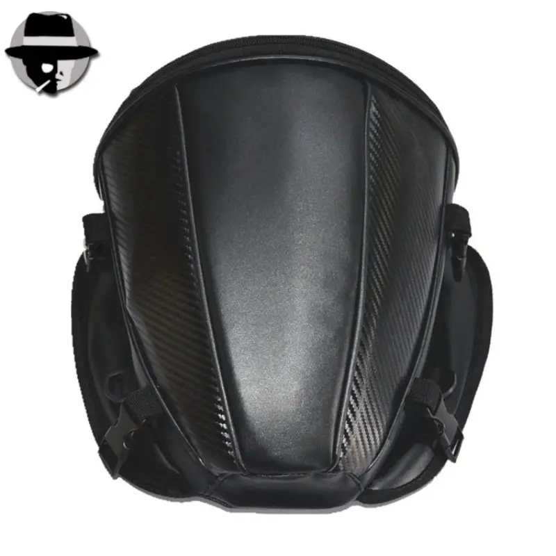 Carbon Fiber Texture Motorcycle Rear Seat Bag, Waterproof Detachable Travel Pouch with Adjustable Straps, Helmet Storage for Motorcycles and Scooters