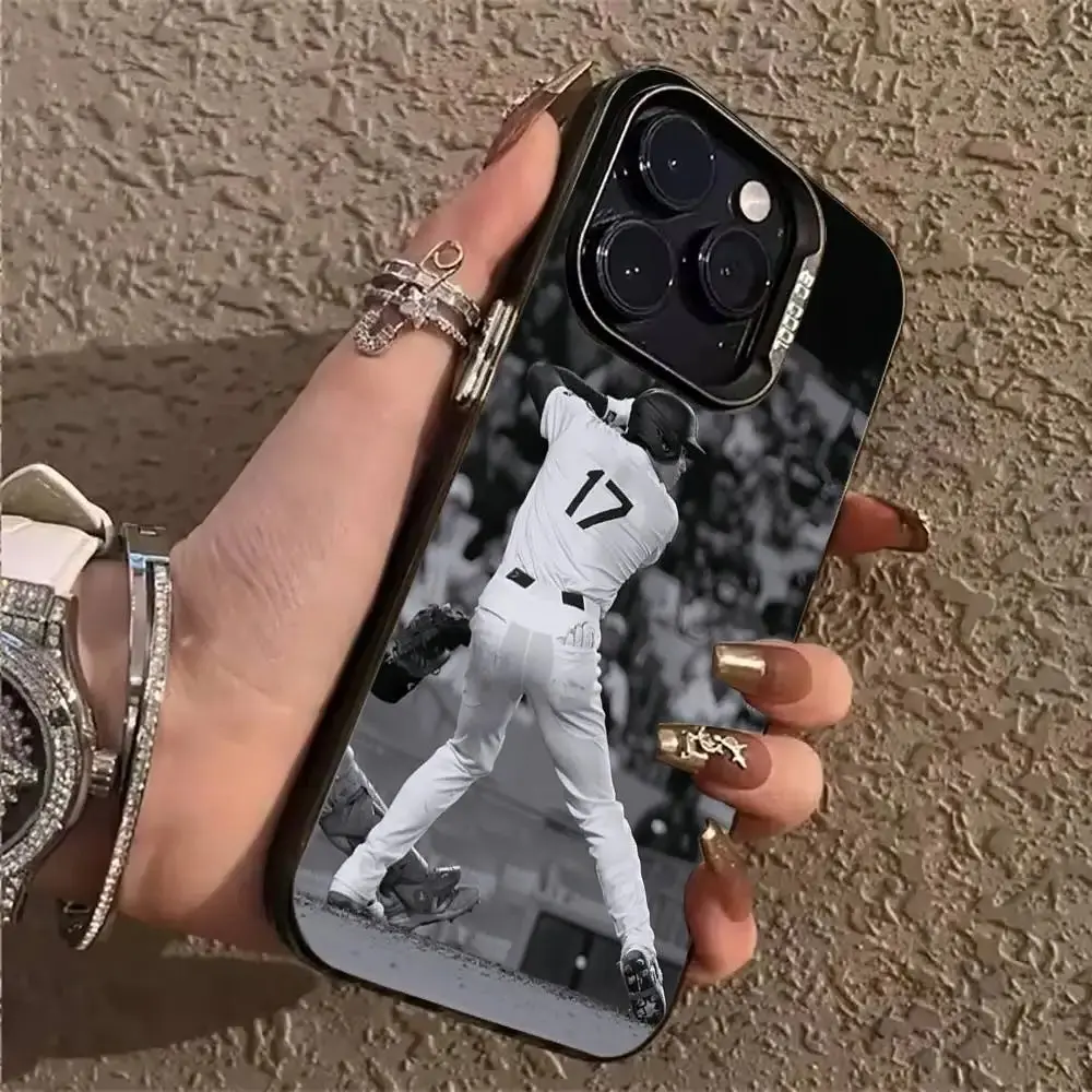 S-Shohei Ohtani Baseball Smartphone Case - Silver Colored Cellphone Accessory for iPhone 17,16,15,14,13,12,11 Plus Pro Max Handheld Devices
