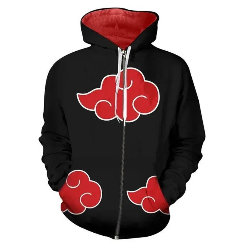 Naruto Anime Cosplay Hoodie Sweatshirts - Sasuke, Kakashi Themed Long-Sleeve Zipper Costumes for Cosplay Use, Costume
