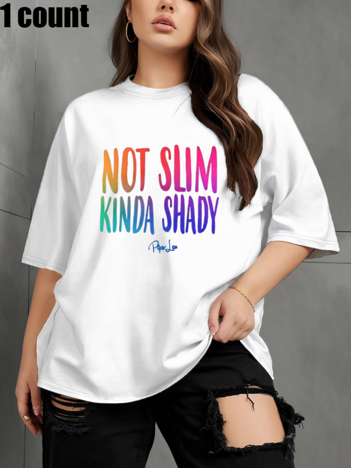 【Plus Size】 Letter Print Round Neck Tee, Casual Short Sleeve Crew Neck T-Shirt for Daily Wear, Women Clothing for All Seasons