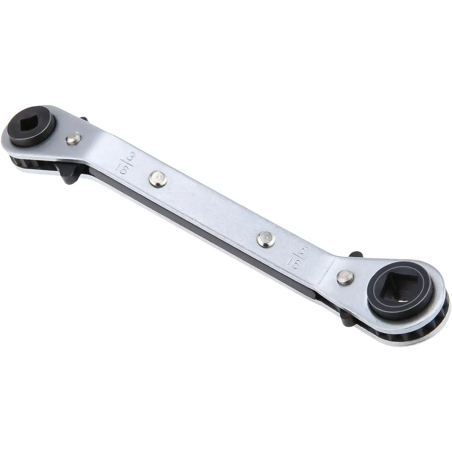 Refrigeration Ratchet Wrench 4 Different Sizes 1/4 x 3/16 x 3/8 x 5/16 | Square Air Conditioning Ratcheting Service Wrench