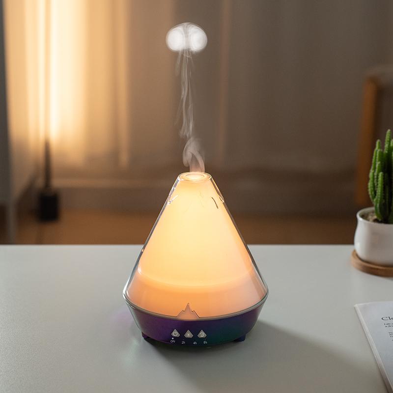USB Plug Aromatherapy Machine, USB Powered Creative 3D Simulation Flame Humidifier, Desktop Aromatherapy Machine for Home Office, Home Appliances