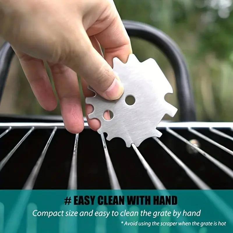 Stainless Steel Grill Scraper, 1 Piece, Ideal for Cleaning Grills and Camping Gear, Dishwasher Safe, No Bristles