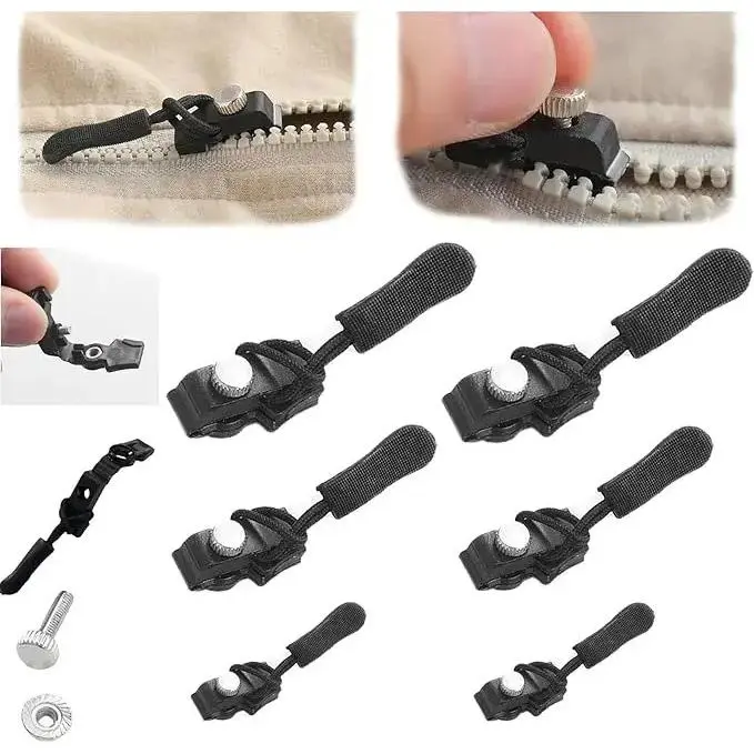 9-Pack (3*Large, 3*Medium, 3*Small) Universal Zipper Repair Tool, outdoor detachable zipper piller,Universal Zipper Repair Replacement Head Universal Adjustable Universal Adjustable universal zipper
