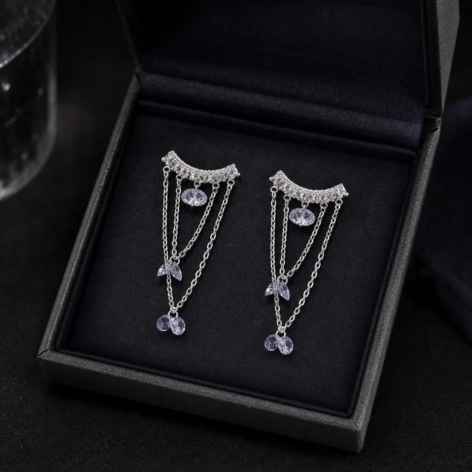 Amethyst, Lavender, Chandelier Dangle Earrings, Handcrafted Vintage, Evening Parties & Date Night, S925 Post, Hypoallergenic, FH1F04359