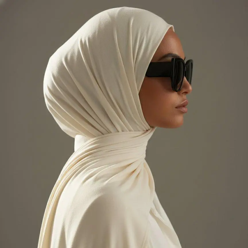 Bamboo Jersey Hijab Soft Stretch No Pin Everyday Sensitive Skin (MH195)