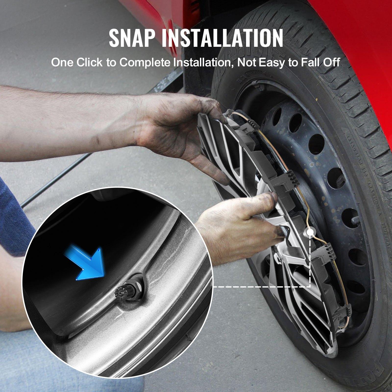 VEVOR Wheel Rim Cover Hubcaps, 16 in Diameter, Sturdy & Durable Scratch ...