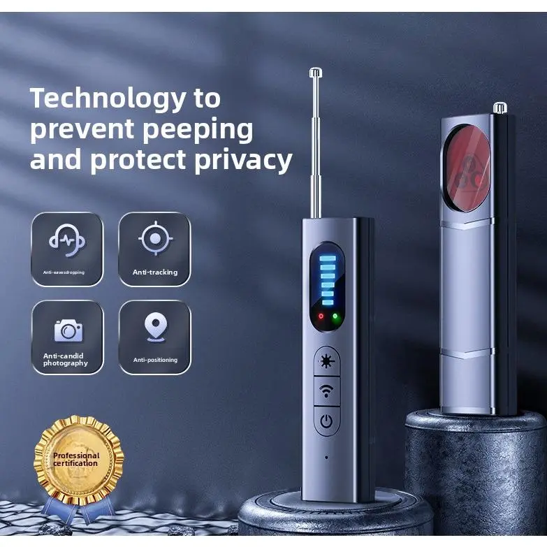 Hidden camera detector, detects GPS trackers and RF signal scanners, wireless signal infrared detector for anti-tracking and anti-eavesdropping in hotels, suitable for offices, travel, hotels, and cars