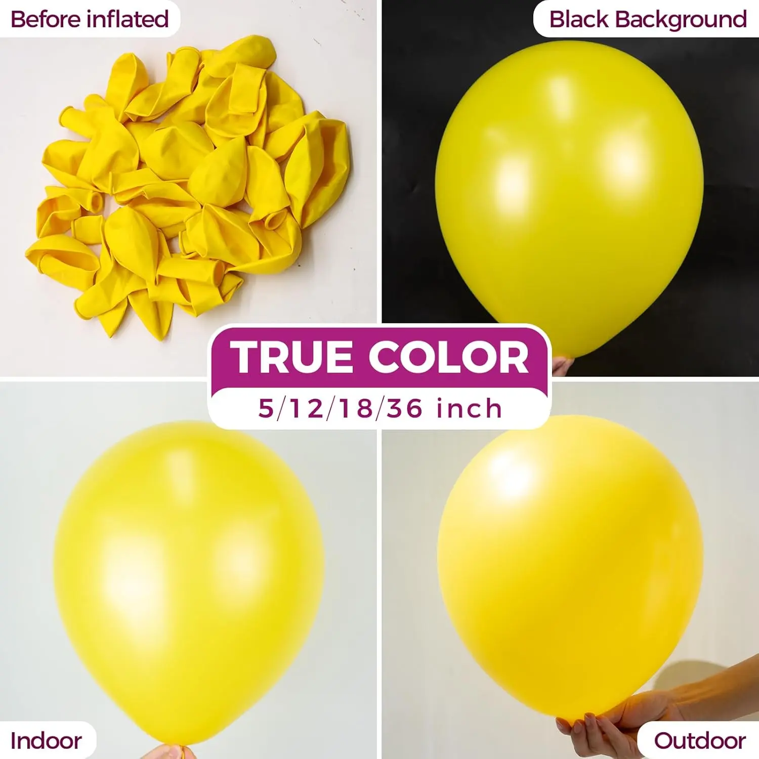Yellow Balloons Latex Party Balloons - 100 Pack 12 inch Round Helium Yellow Balloons for Birthday Sunflower Party Decorations