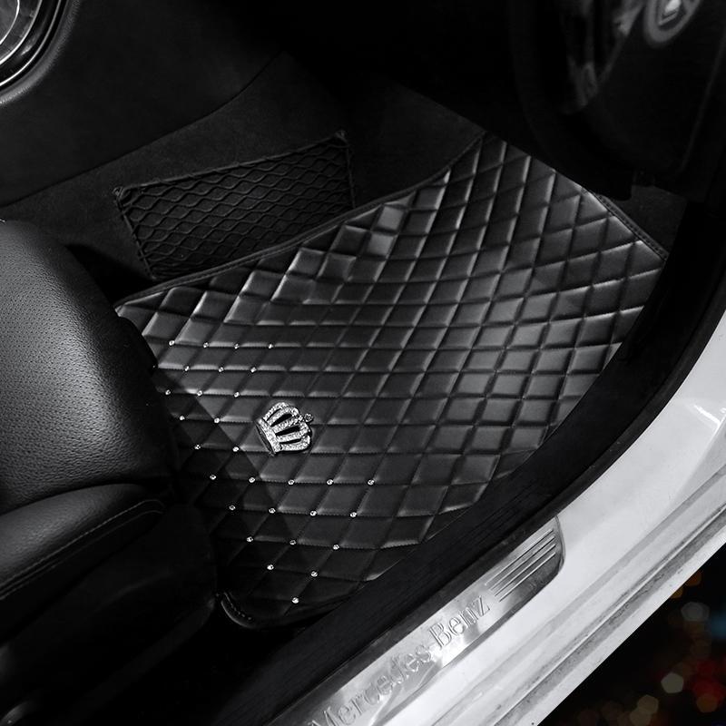 Car Floor Mat, 5 Counts/set Rhinestone Decor Vehicle Interior Floor Mat, Universal Car Interior Accessories for Women & Men, Car Accessories